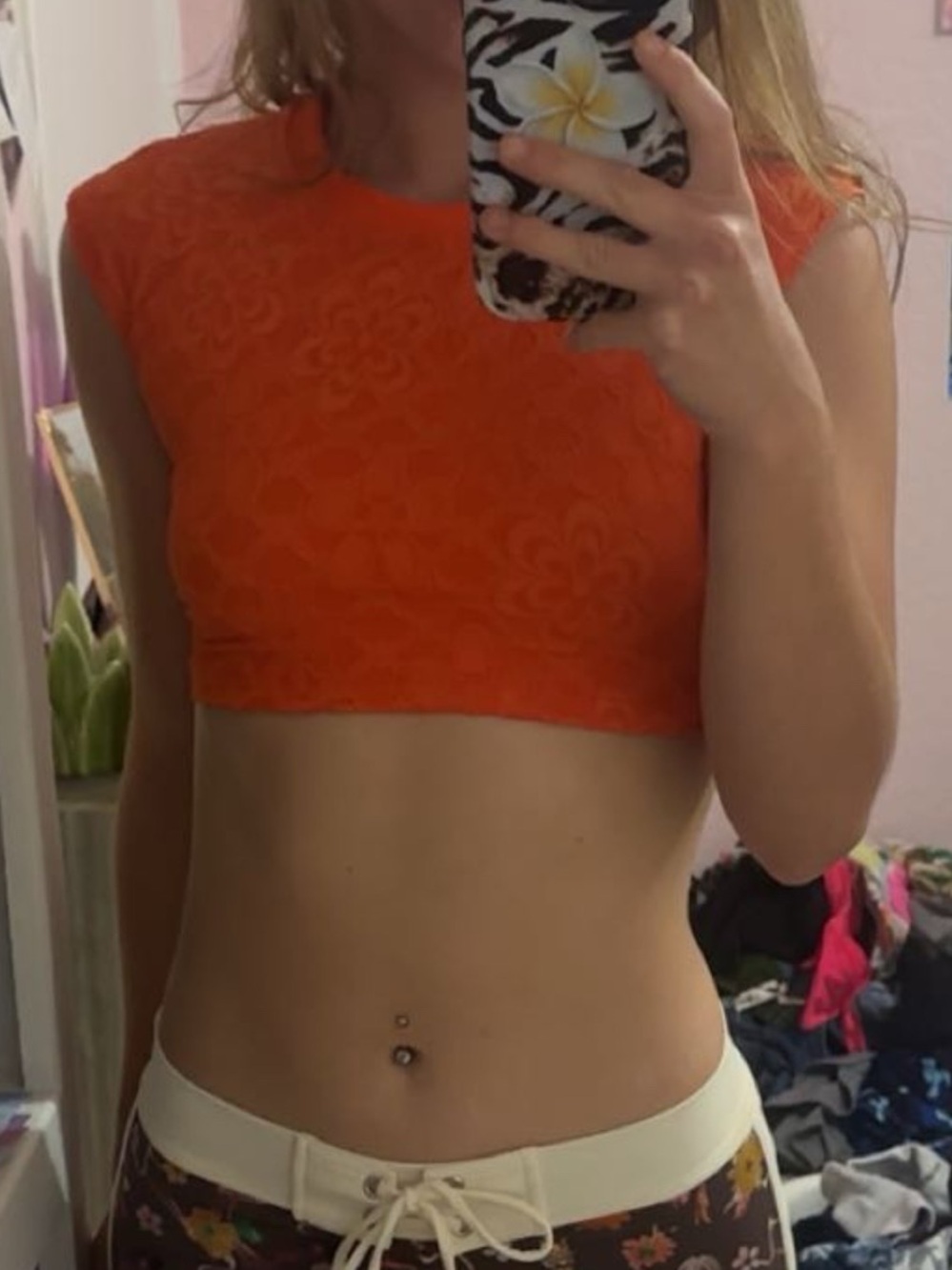 Free People Beach "The Sonny Tee" in shade 'Nectarine'